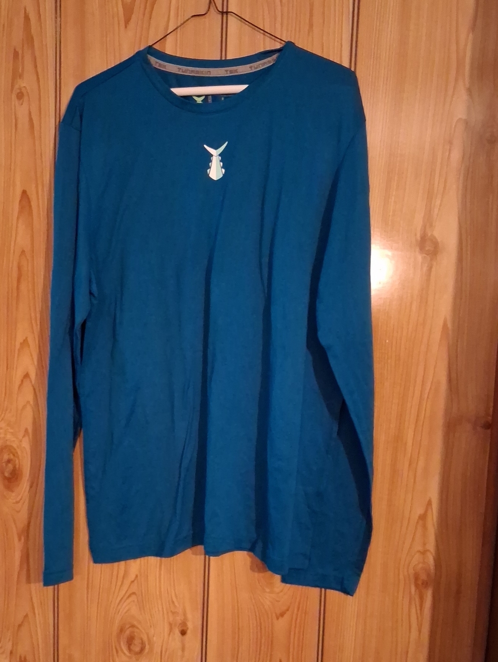 Men's Crewneck Long-Sleeve Sweater in Teal